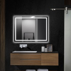Espejo led baño cuadrado frontal EQUAL - CRISTALED