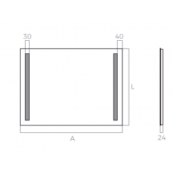 Espejo con luz integrada para baño led cuadrado Sama