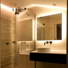 Espejo led baño cuadrado retroiluminado
