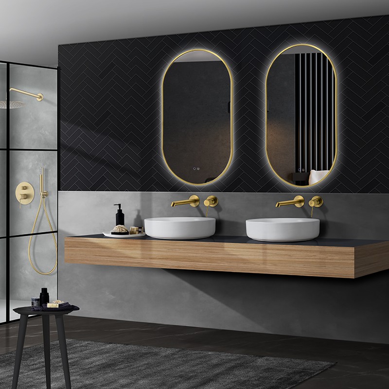 Espejo de baño con LED ESTANY negro – Entorno Baño