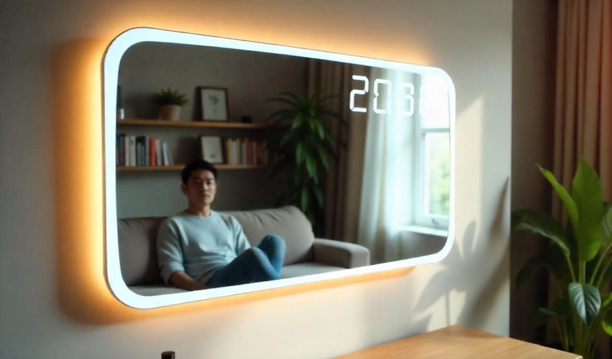 ESPEJO CON RELOJ DIGITAL PARA UN HOGAR MODERNO
