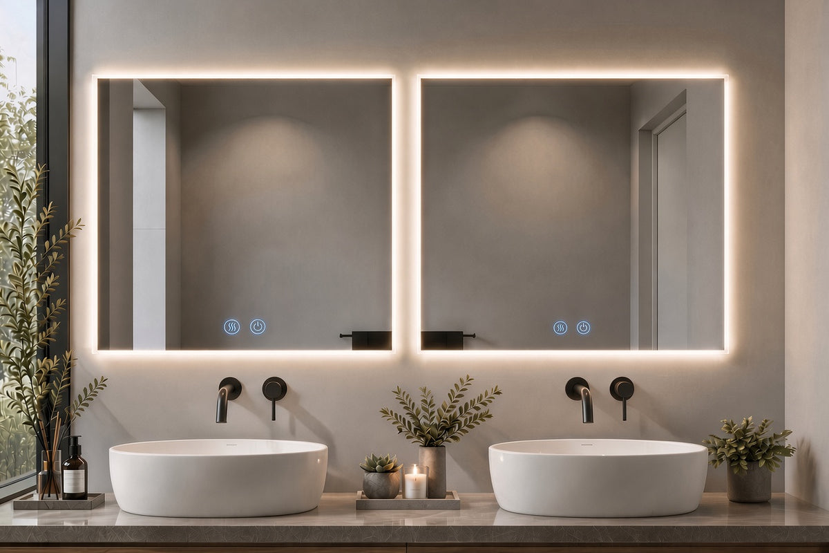 Espejo de baño con luz LED rectangular entrega 24-72h · Modelo Bidens EXPRESS