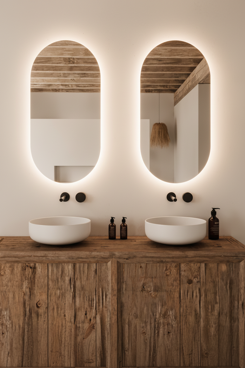 Espejo de baño ovalado con luz LED retroiluminado · Entrega 24-72h · Modelo Alice Luz EXPRESS