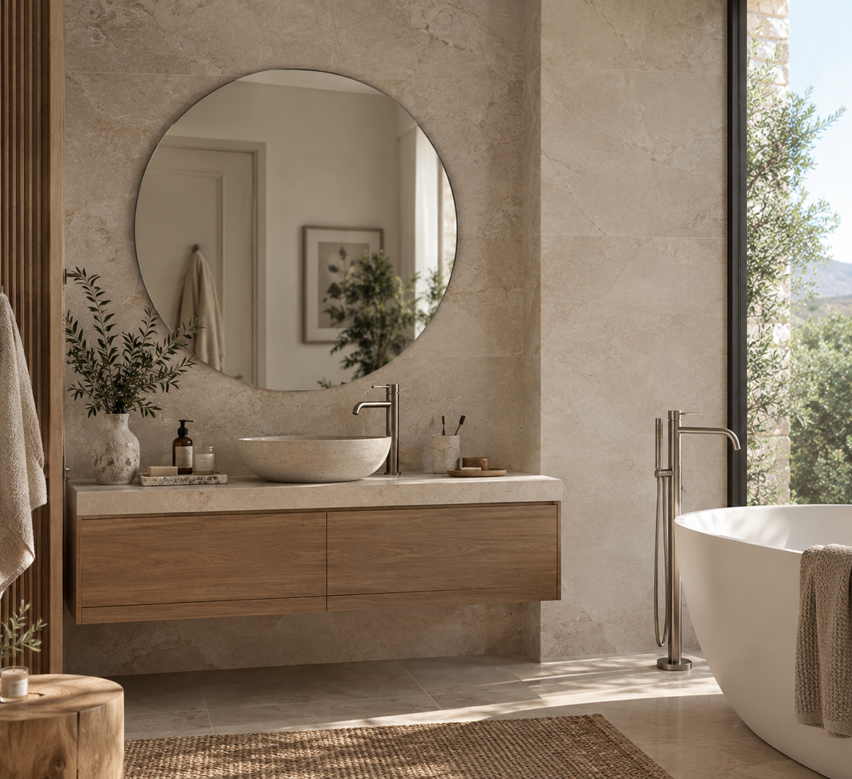Espejo de baño redondo sin luz · Modelo Round EXPRESS · Entrega 24-72h