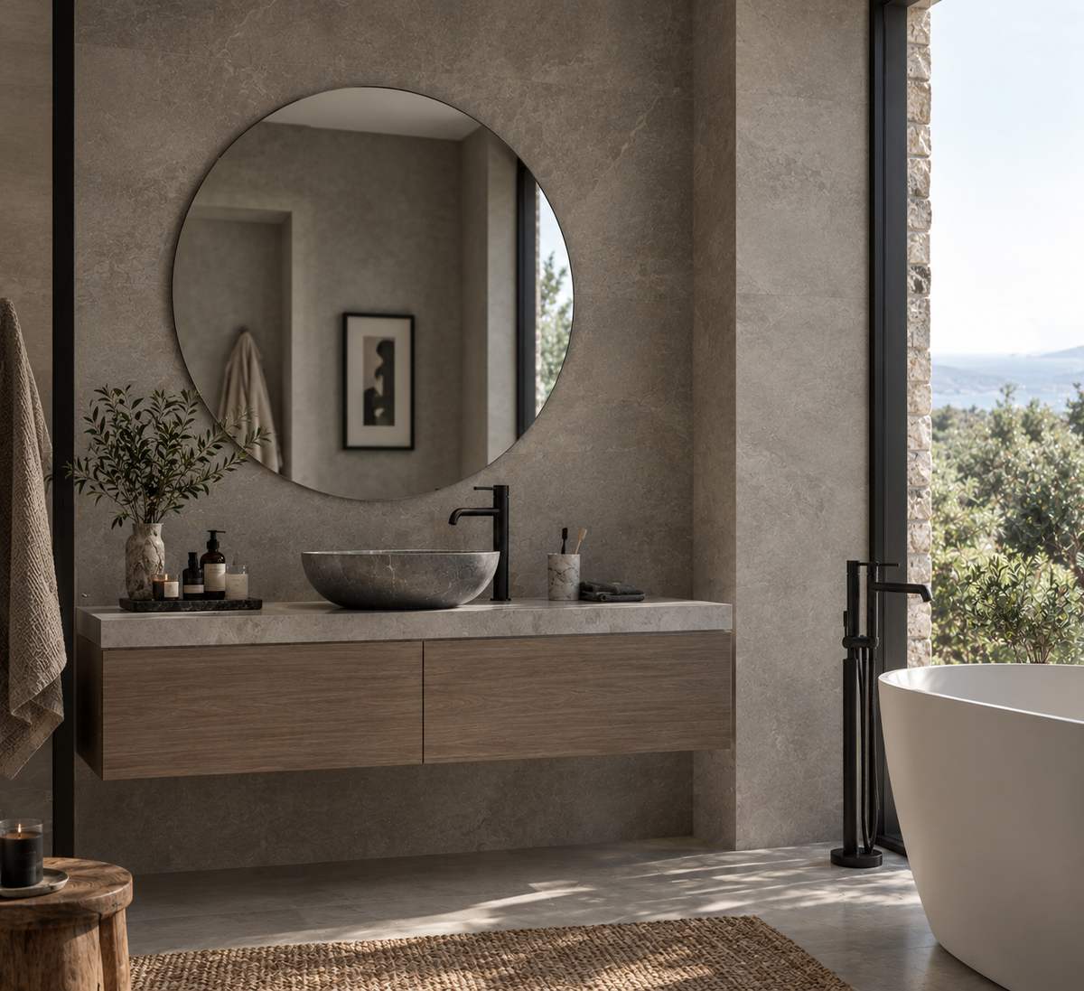 Espejo de baño redondo sin luz · Modelo Round EXPRESS · Entrega 24-72h