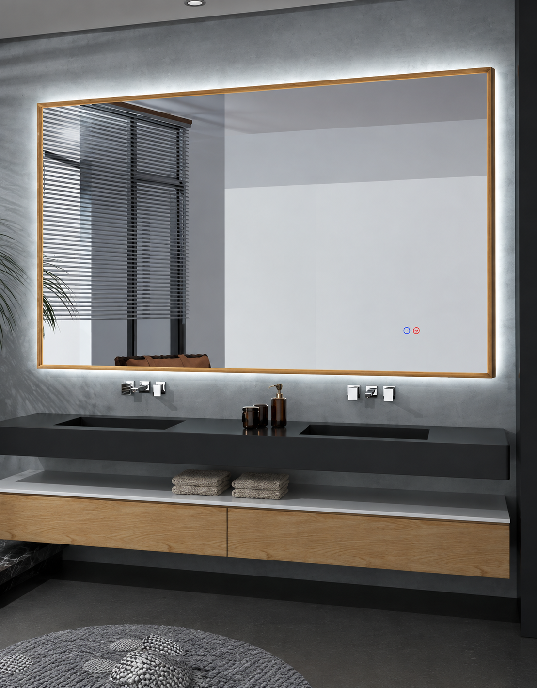 Espejo de Baño y Vestidor Rectangular con Luz LED Retroiluminada · Modelo CALIFORNIA