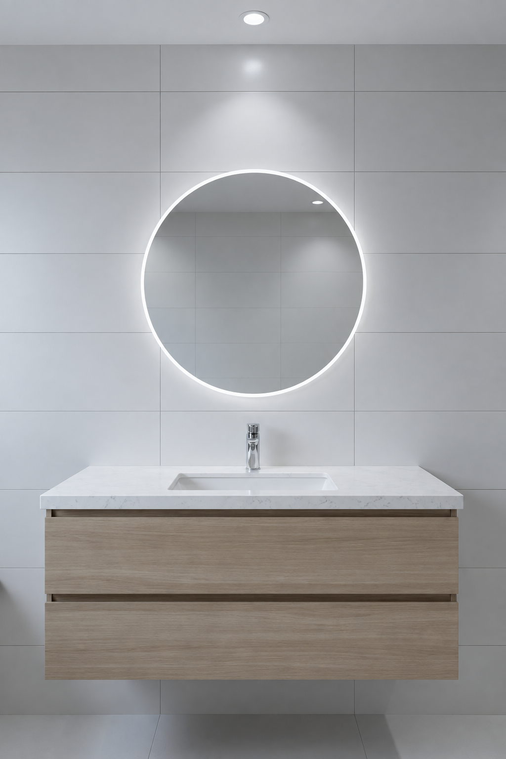 Espejo de baño redondo con luz LED 6000K · Entrega 24-72h · Modelo Clark EXPRESS