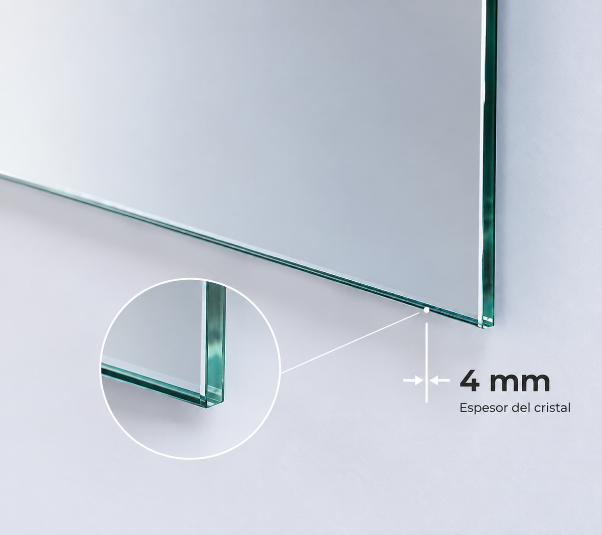 Espejo de baño con luz LED rectangular entrega 24-72h · Modelo Bidens EXPRESS