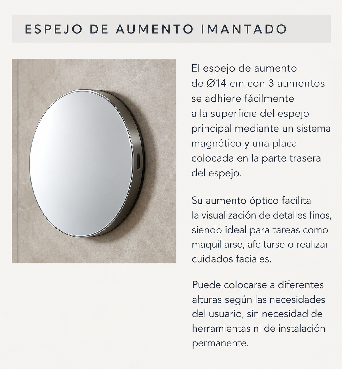 Espejo de baño con luz LED rectangular entrega 24-72h · Modelo Bidens EXPRESS