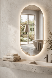 Espejo de baño ovalado con luz LED retroiluminado entrega 24-72h · Modelo Diana EXPRESS