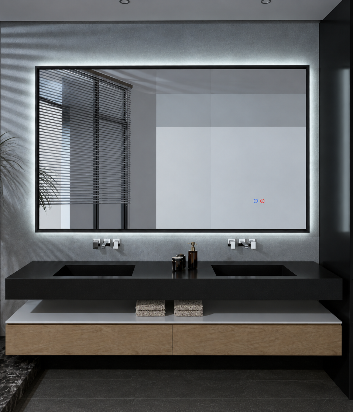 Espejo de Baño y Vestidor Rectangular con Luz LED Retroiluminada · Modelo CALIFORNIA