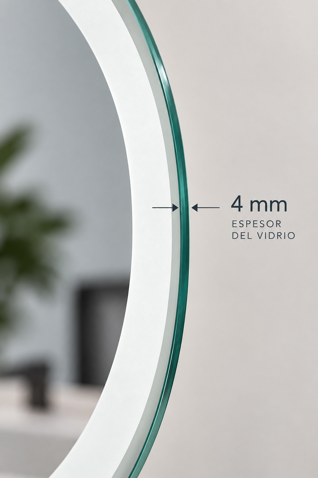 Espejo de baño redondo con luz LED frontal y ambiental, marco metálico · Doble Touch (Luz Bi-LED + Antivaho) · Entrega 24-72h · Modelo Vega EXPRESS