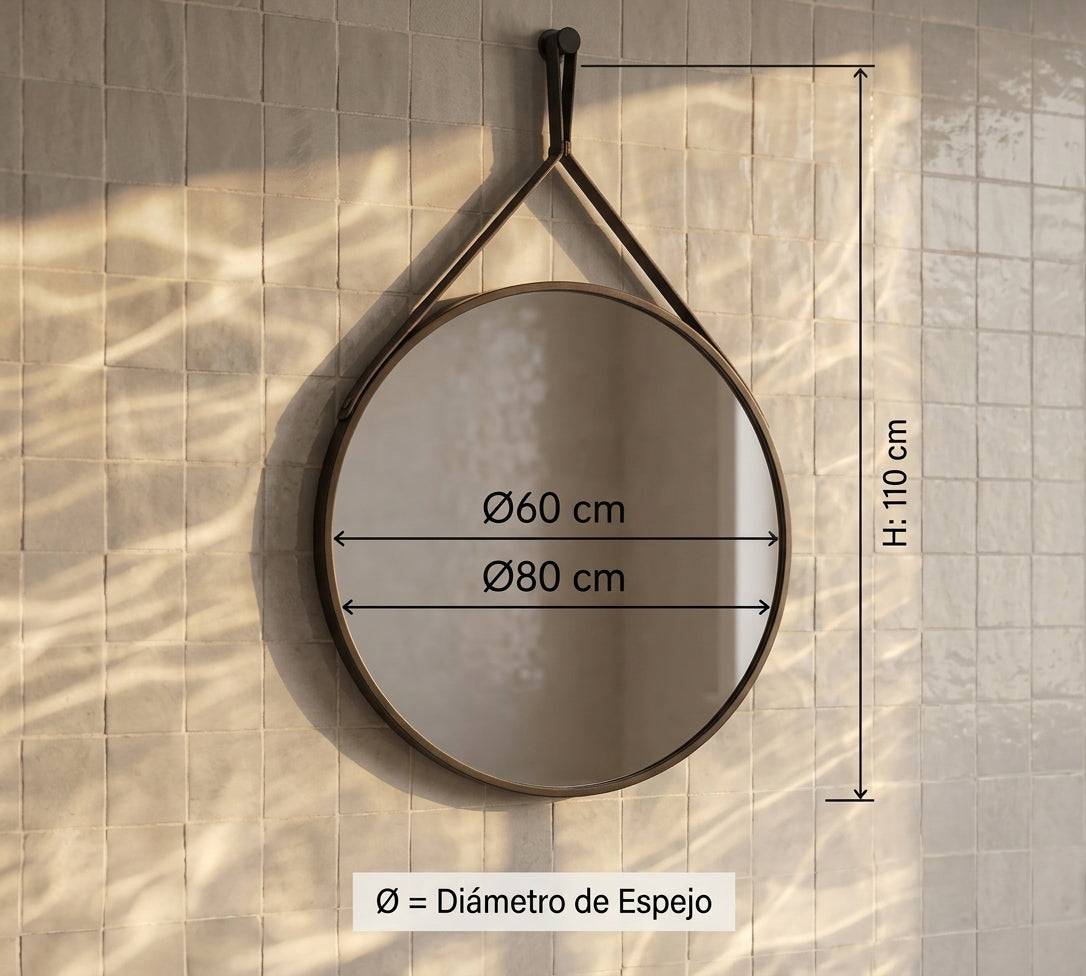 Espejo de baño redondo sin luz entrega 24-72h · Modelo Siena EXPRESS