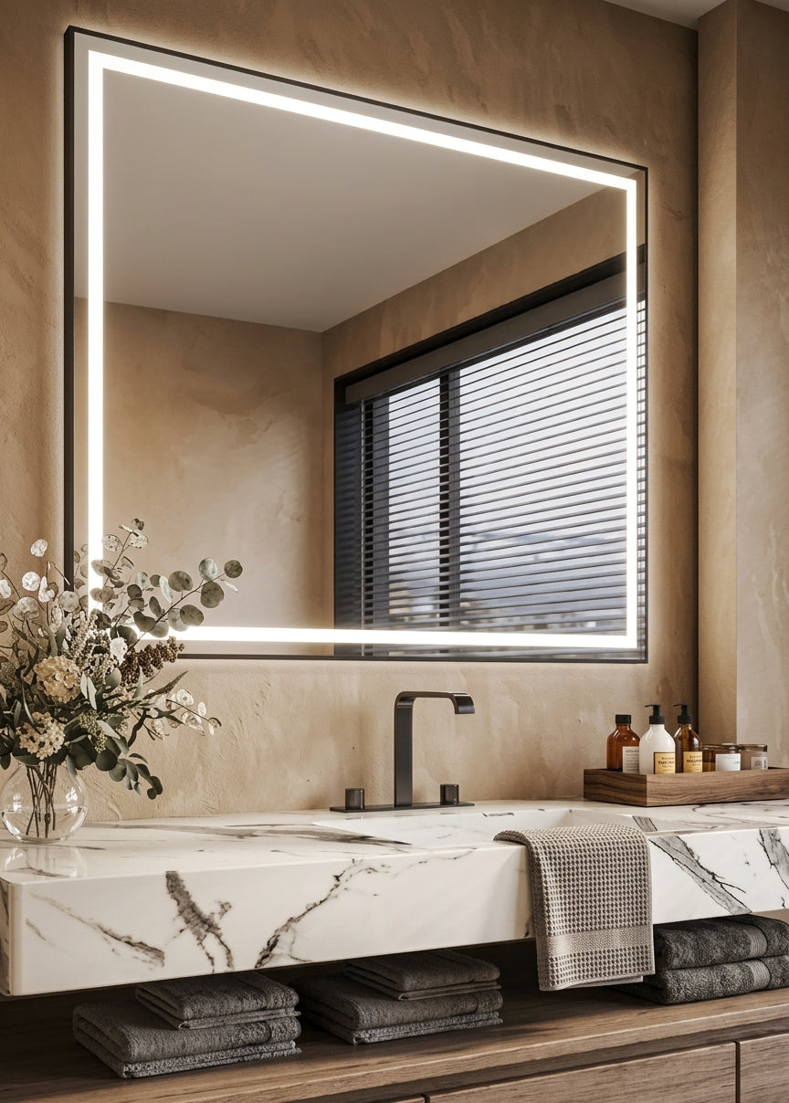 Espejo de baño y vestidor con luz LED rectangular retroiluminado entrega 24-72h · Modelo Runo EXPRESS