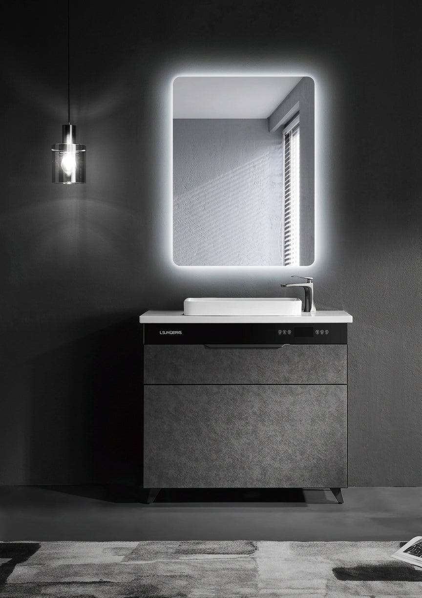 Espejo de baño con luz LED rectangular retroiluminado · Modelo DINAMARCA