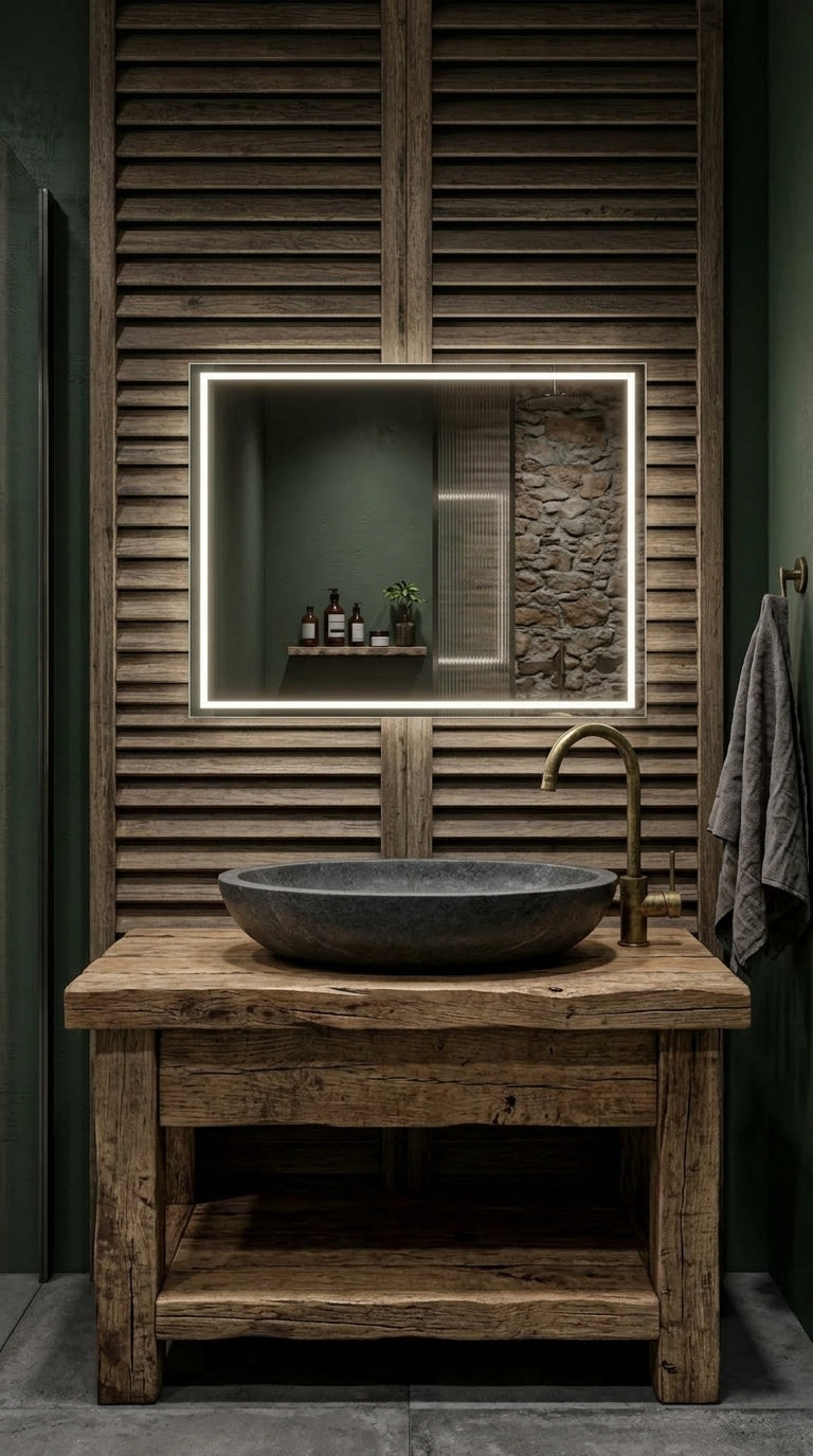 Espejo de baño y vestidor con luz LED frontal rectangular entrega 24-72h · Modelo Cedrus EXPRESS