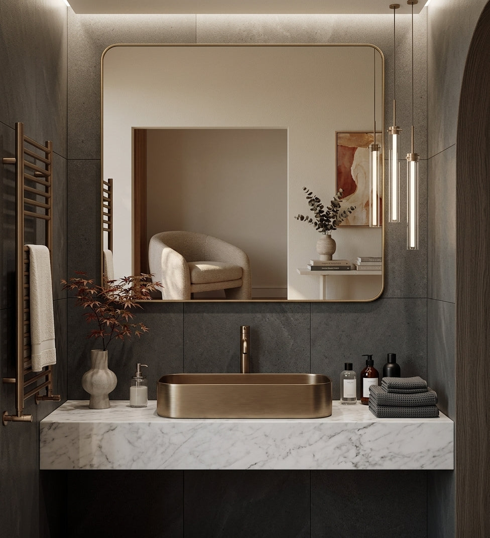 Espejo de baño y vestidor rectangular sin luz entrega 24-72h · Modelo Lisa canto redondo EXPRESS