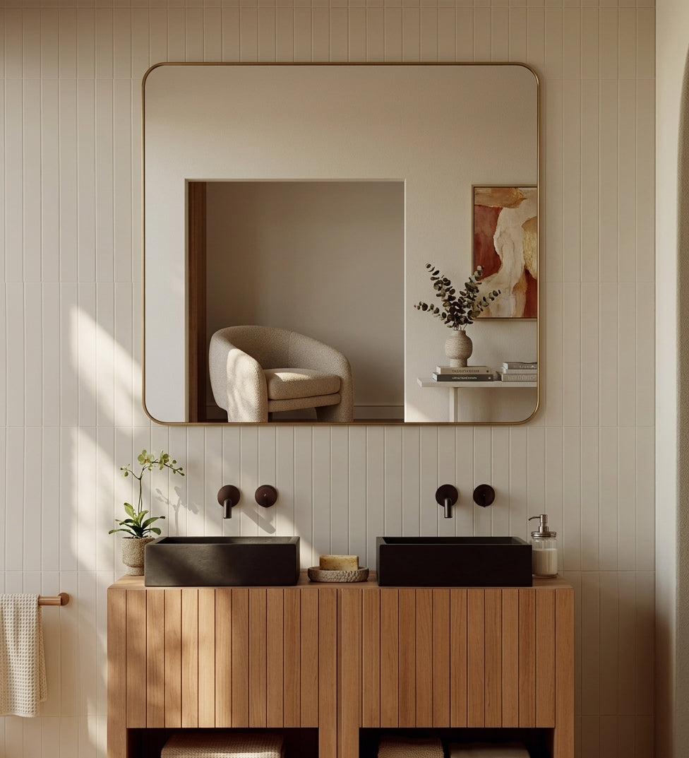 Espejo de baño y vestidor rectangular sin luz entrega 24-72h · Modelo Lisa canto redondo EXPRESS