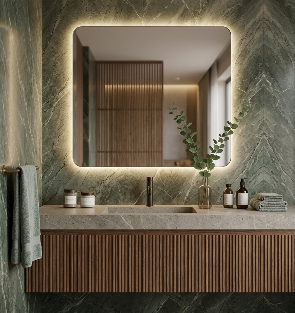 Espejo de baño y vestidor con luz LED rectangular retroiluminado entrega 24-72h · Modelo Cleome EXPRESS