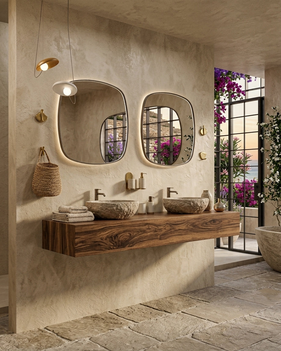Espejo de baño con luz LED retroiluminada y perimetral · Modelo CATANIA