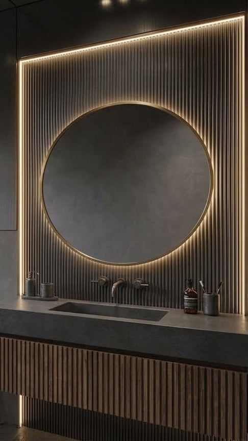 Espejo de Baño con Luz LED Redondo Retroiluminado · Doble Touch (Luz Bi-LED + Antivaho) · LUNIX EXPRESS · Entrega 24-72h