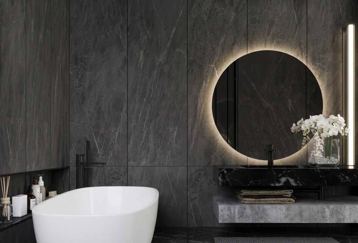 Espejo de Baño con Luz LED Redondo Retroiluminado · Luz Ambiental · Dian EXPRESS · Entrega 24-72h
