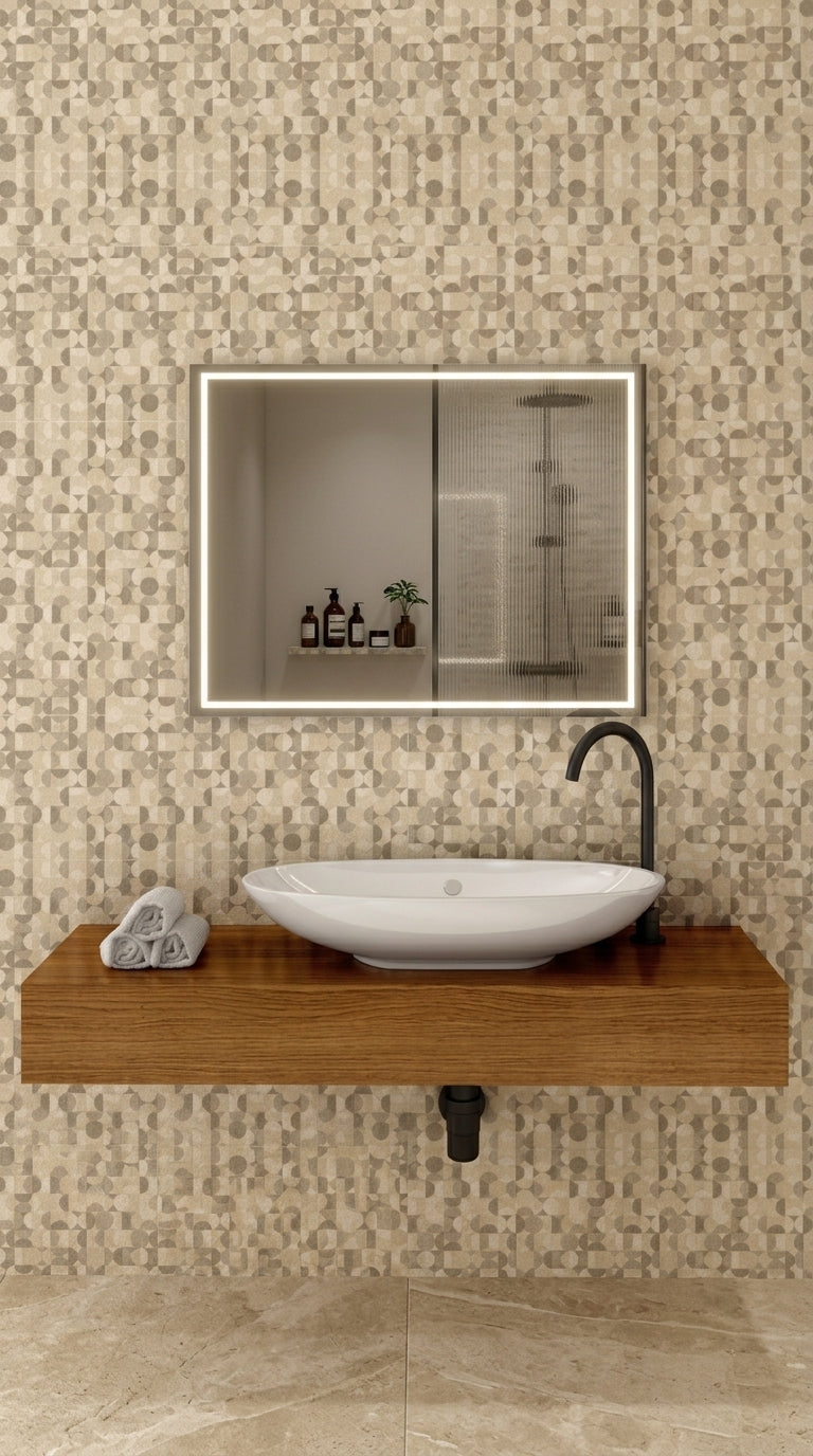 Espejo de baño y vestidor con luz LED frontal rectangular entrega 24-72h · Modelo Cedrus EXPRESS