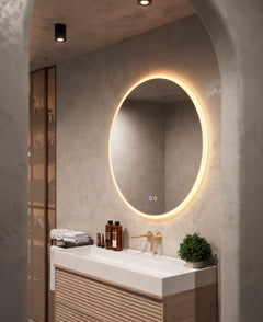 Espejo de baño con luz LED redondo · Modelo ATENAS