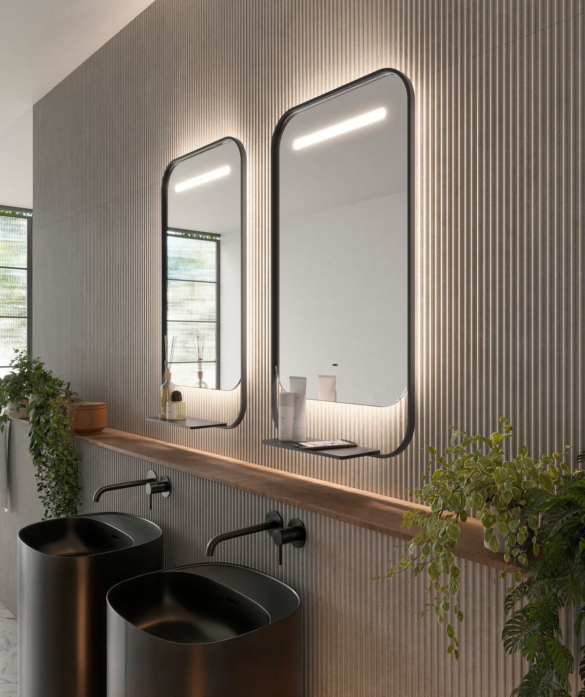Espejo de baño con luz LED rectangular retroiluminado · Modelo CONCEPT