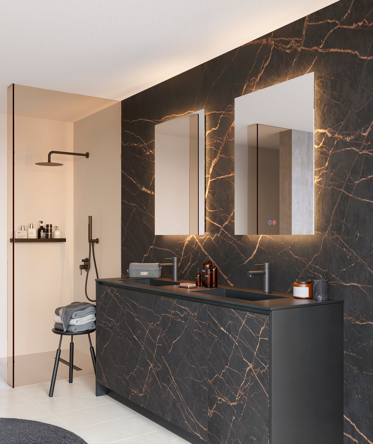 Espejo de baño con luz LED rectangular retroiluminado · Modelo ITALIA