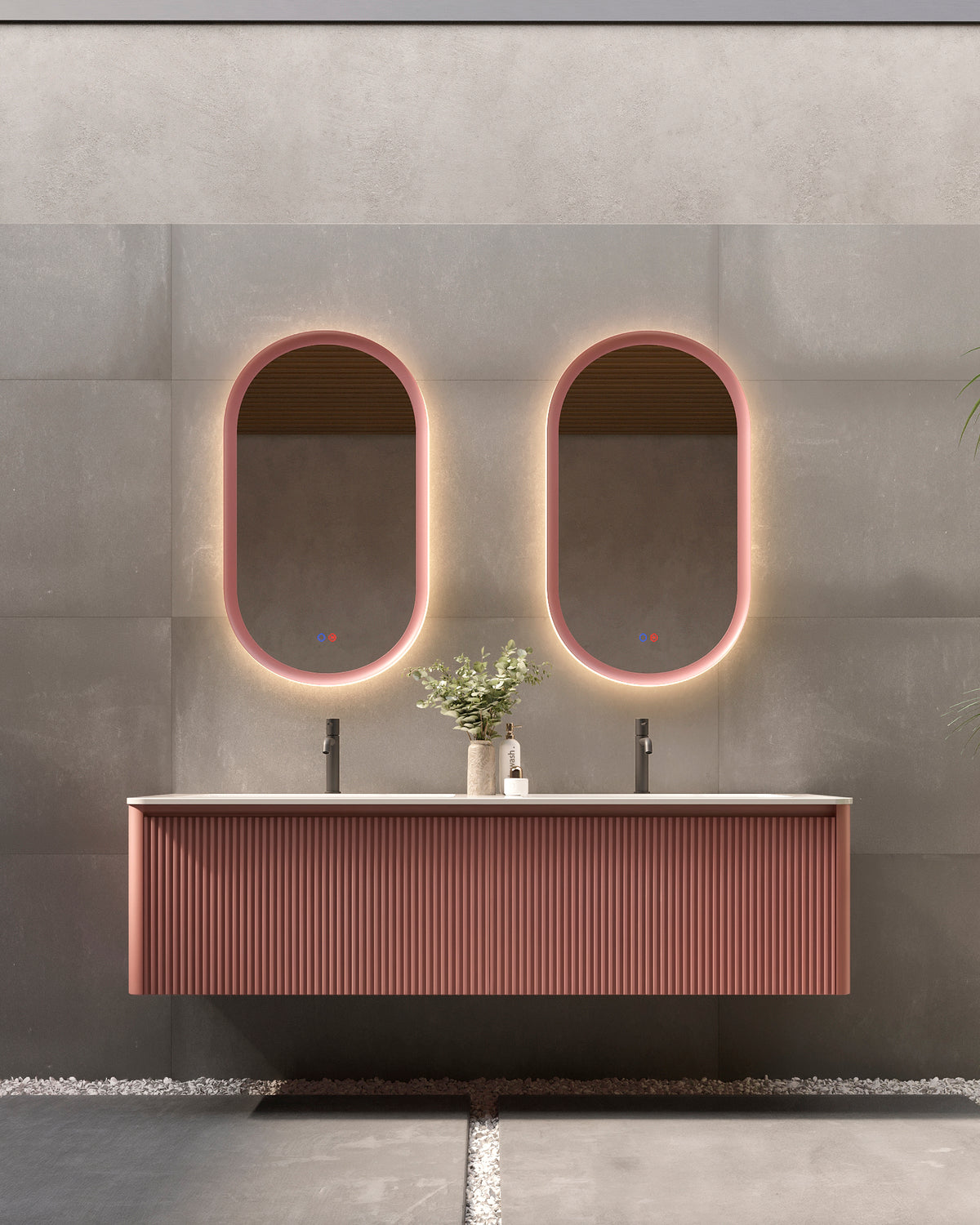 Espejo de baño ovalado con luz LED retroiluminada, modelo MILANO