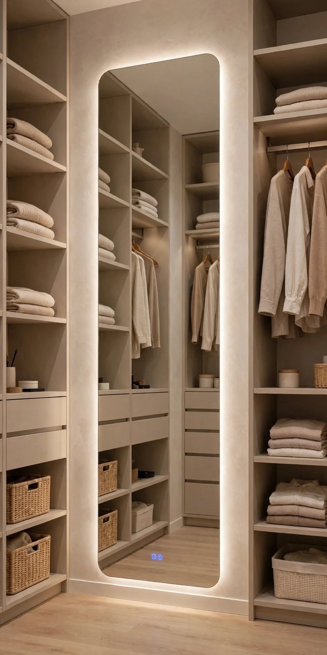Espejo de baño y vestidor con luz LED rectangular a medida retroiluminado · Modelo CLEOME