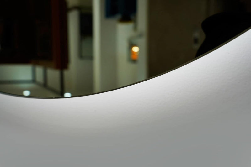 Espejo de baño con luz LED redondo retroiluminado · Luz fría · Modelo ALFA