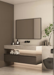 Espejo de baño rectangular sin luz a medida · Modelo ALUMINIUM SIN [config]
