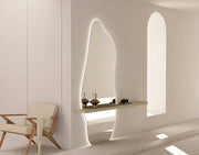 Espejo de baño con luz LED de forma orgánica, retroiluminado · Modelo ARÚN 2 [config]