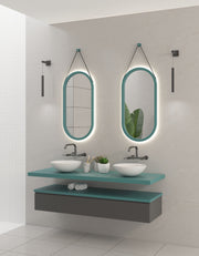 Espejo de baño con luz LED ovalado, retroiluminado · Modelo AYNARA [config]