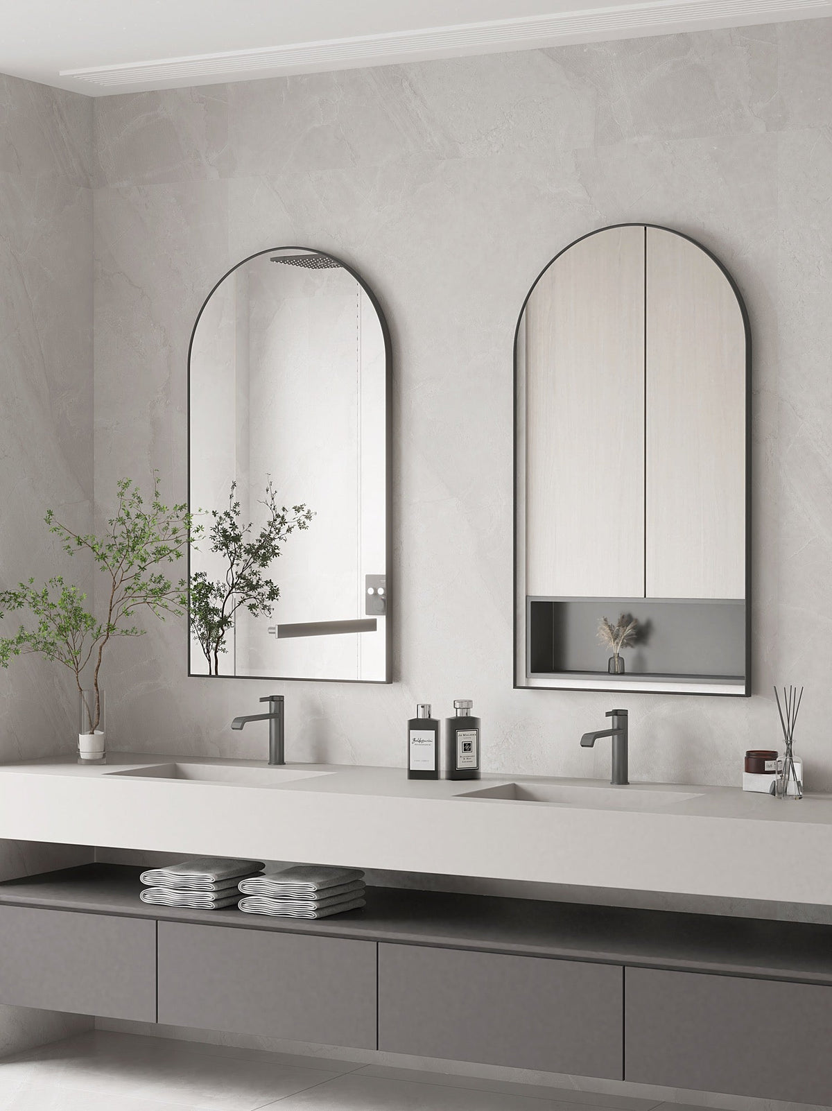 Espejo de baño en arco sin luz · Modelo FIYI SIN [config]