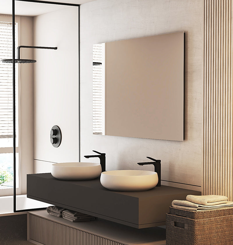 Espejo de baño rectangular sin luz a medida · Modelo Hovak