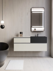 Espejo de baño con luz LED rectangular, con luz frontal y ambiental · Modelo JOVIN [config]