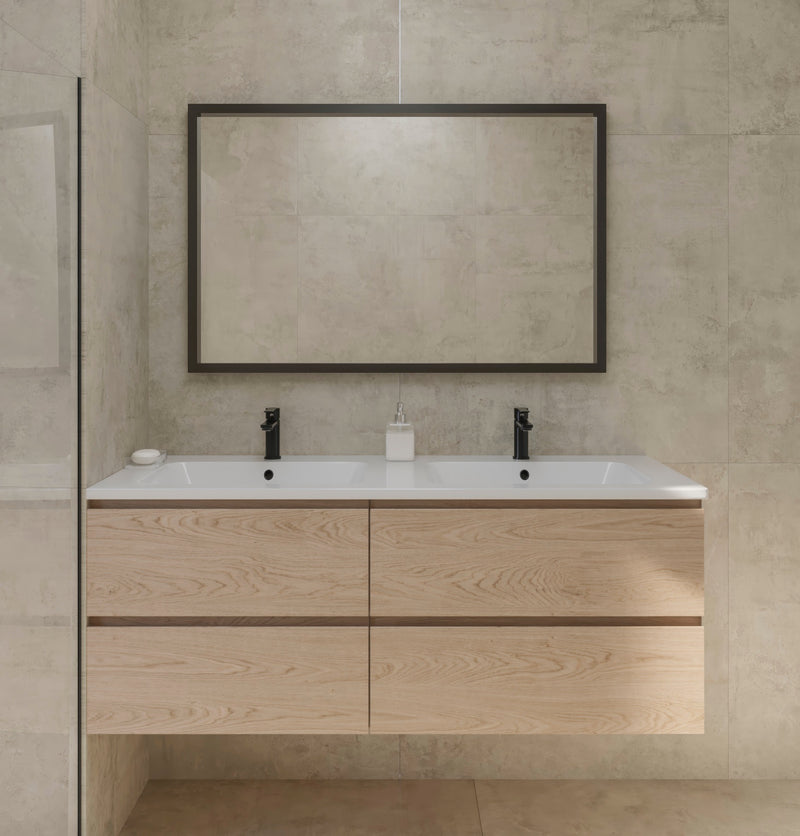 Espejo de baño rectangular sin luz a medida · Modelo KALIA SIN