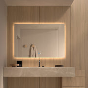 Espejo de baño con luz LED rectangular retroiluminado · Modelo MÉRIDA [config]