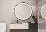Espejo de baño con luz LED redondo, con luz frontal · Modelo NEPHAL [config]