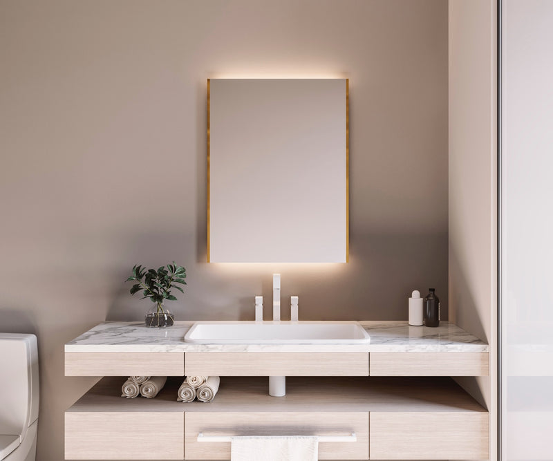 Espejo de baño con luz LED rectangular a medida retroiluminado · Modelo RAIS