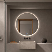 Espejo de baño con luz LED redondo retroiluminado · Modelo VENETO [config]