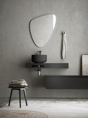 Espejo de baño de forma orgánica sin luz · Modelo ZEN SIN [config]
